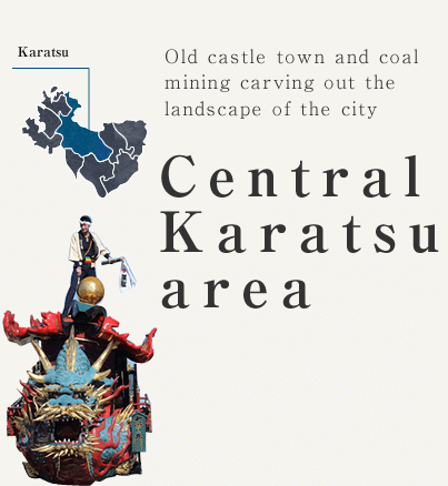 Old castle town and coal mining carving out the landscape of the city Central Karatsu area