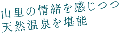 山里の情緒を感じつつ天然温泉を堪能